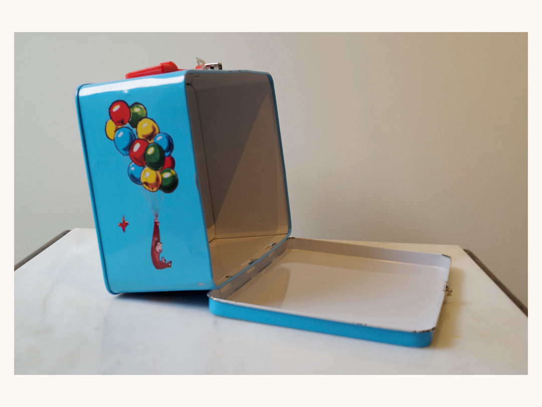 Curious George Blue Kite Vintage Metal Lunchbox