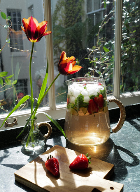 Glass Jug with Bamboo handle