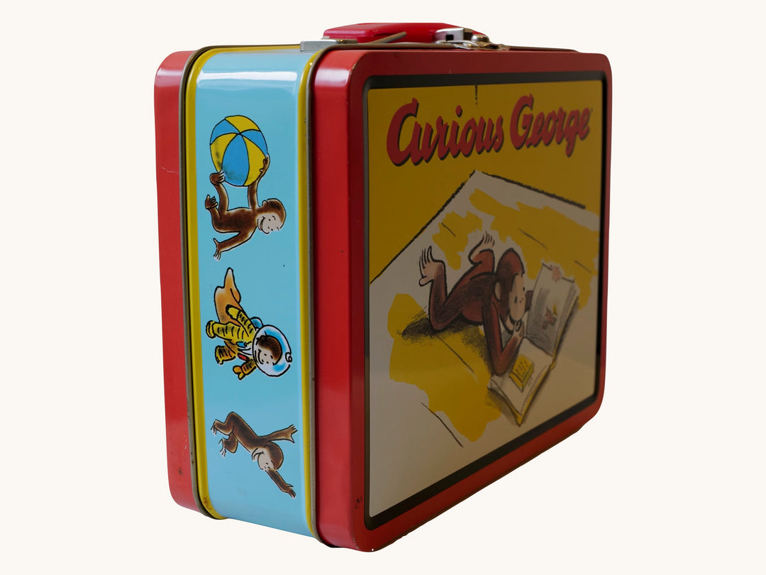 Curious George Yellow Book Vintage Metal Lunchbox