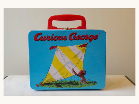 Curious George Blue Kite Vintage Metal Lunchbox