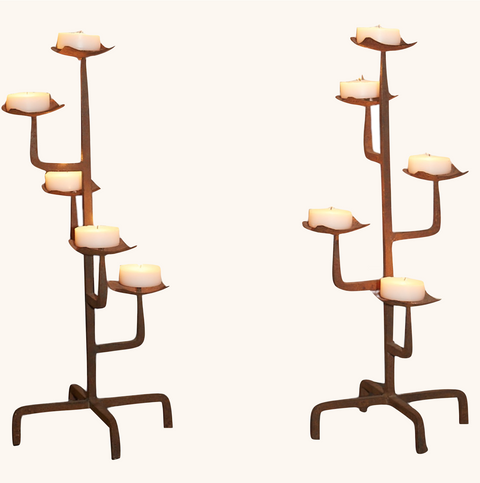 Pair of Brutalist Candelabras