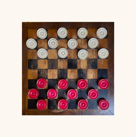 Antique Checkerboard & Pieces