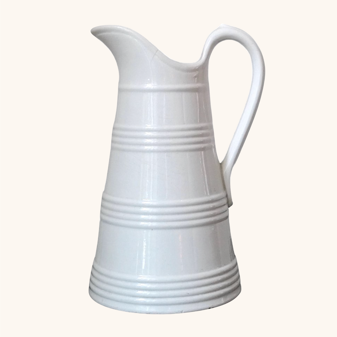 Antique Boch & Freres White Pitcher