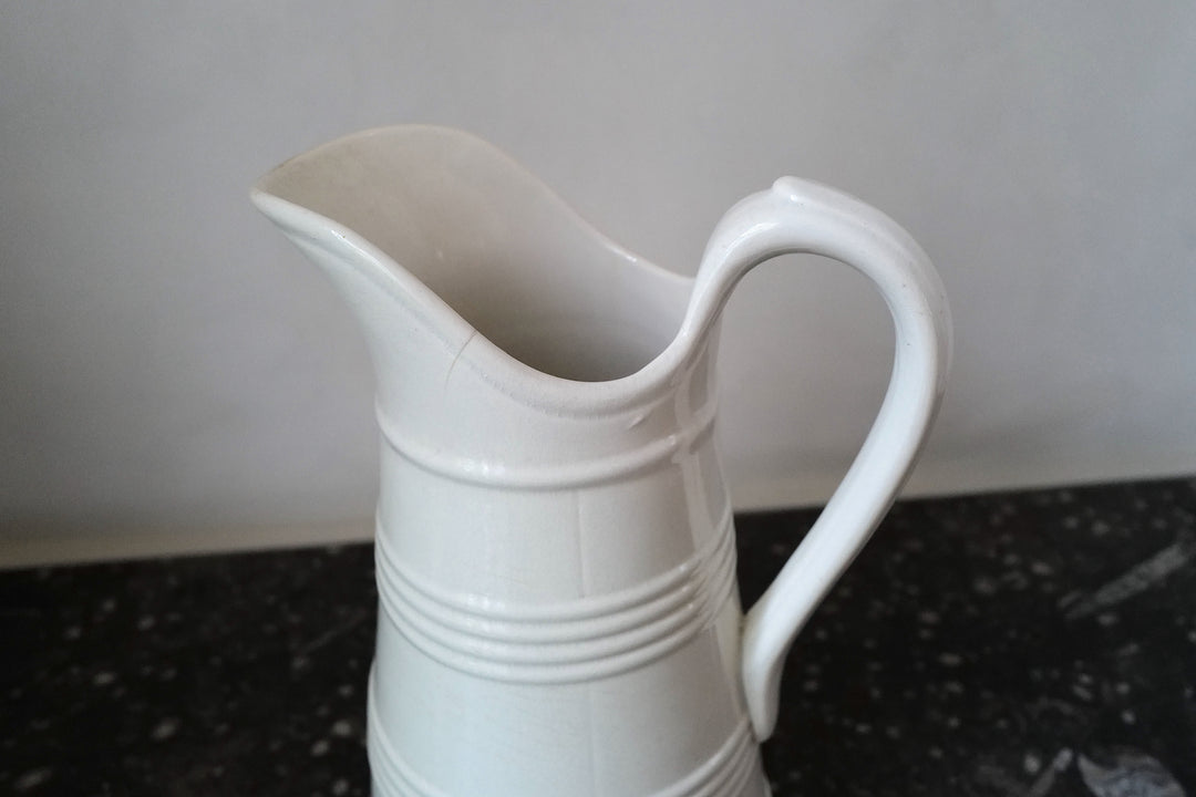 Antique Boch & Freres White Pitcher