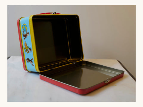 Curious George Yellow Book Vintage Metal Lunchbox